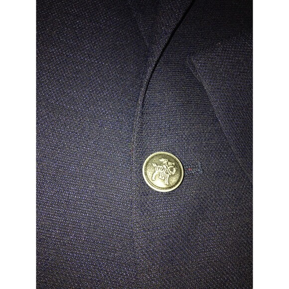 Hart Schaffner Marx Pewter Buttons Blue Blazer Wool Sport Coat Jacket Size 44L - Picture 13 of 13